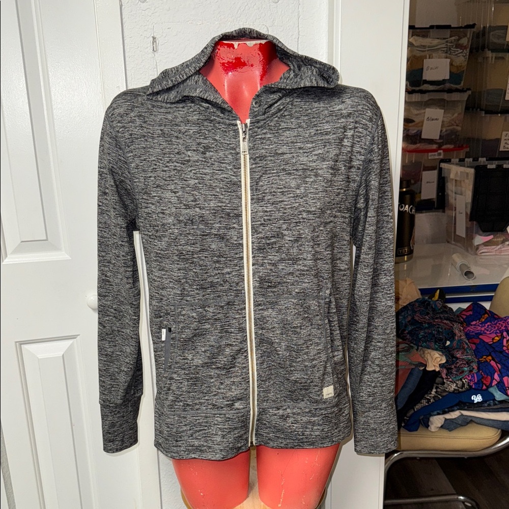 Vuori Heathered Gray Zip-Up Hooded Jacket